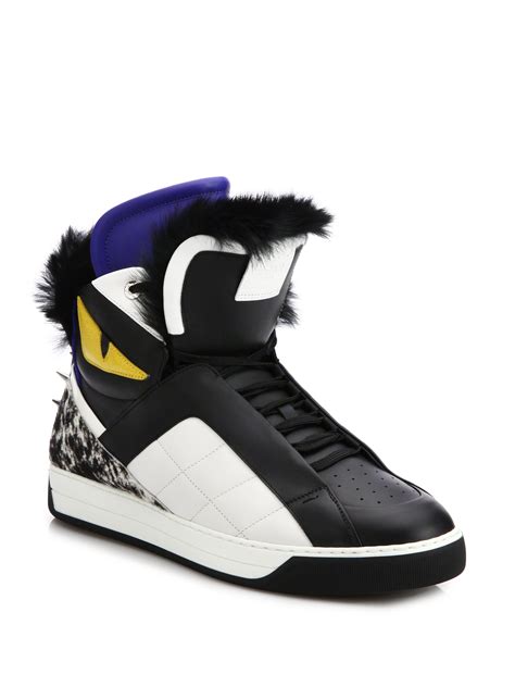 fendi shoes men's sneakers|saks fendi high top sneakers.